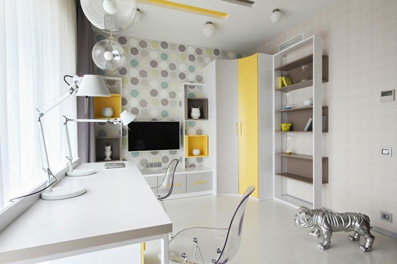 Ang disenyo ng panloob na silid ng isang bata sa estilo ng minimalism - larawan