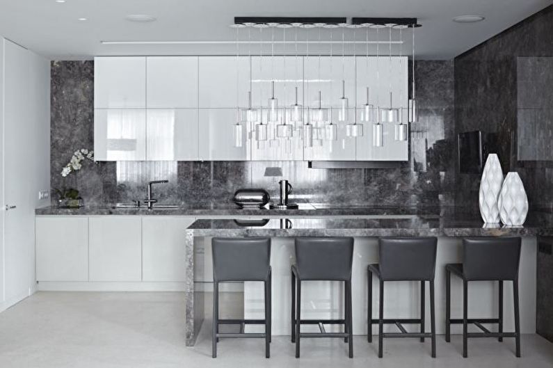 Gray kitchen in a modern style - Interior Design