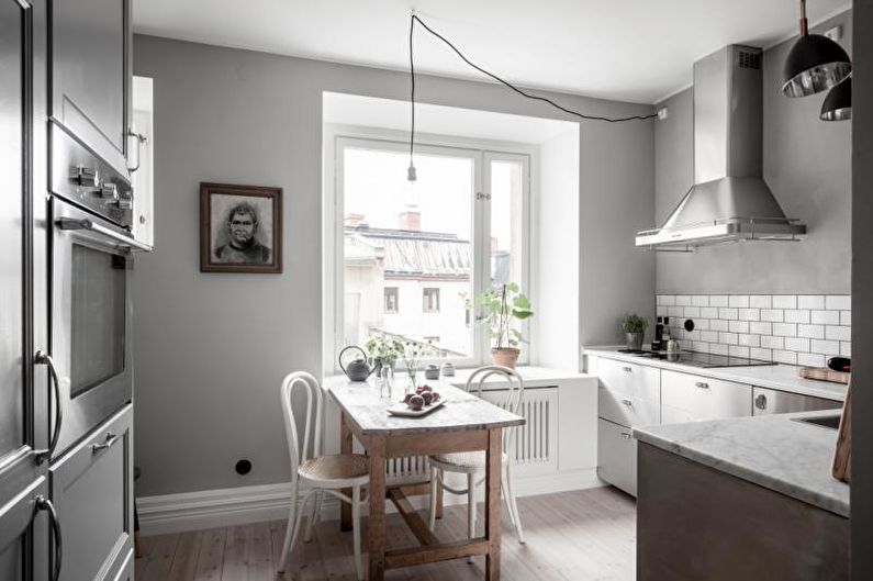 Gray Scandinavian style kitchen - Interior Design