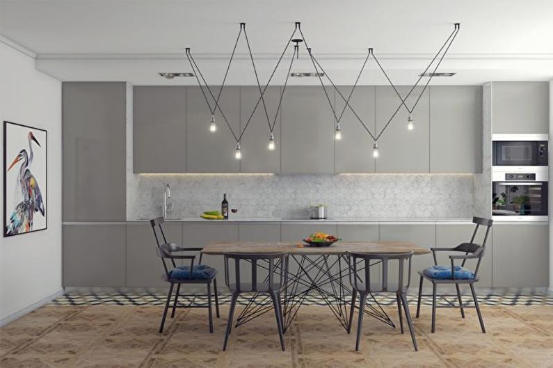 Gray Scandinavian style kitchen - Interior Design