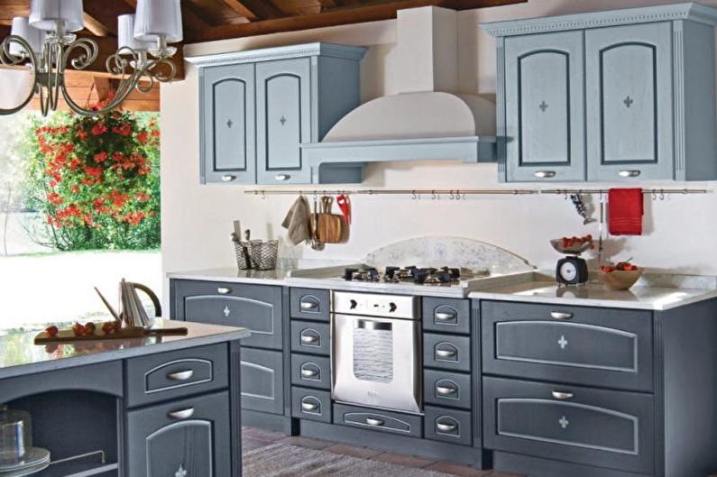 Gray kitchen in provence style - Interior Design