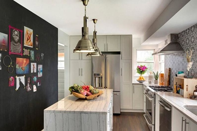 Gray Eclectic Kitchen - Interior Design