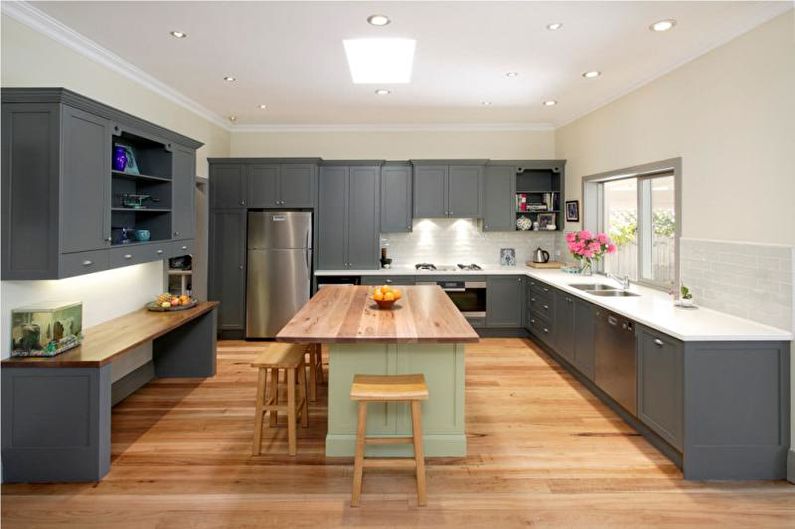 Gray Kitchen Design - Floor Finish