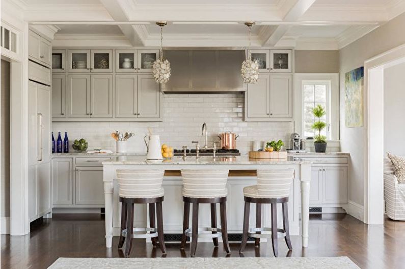Gray Kitchen Design - Lighting