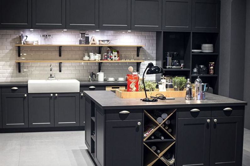 Gray Kitchen Design - Lighting