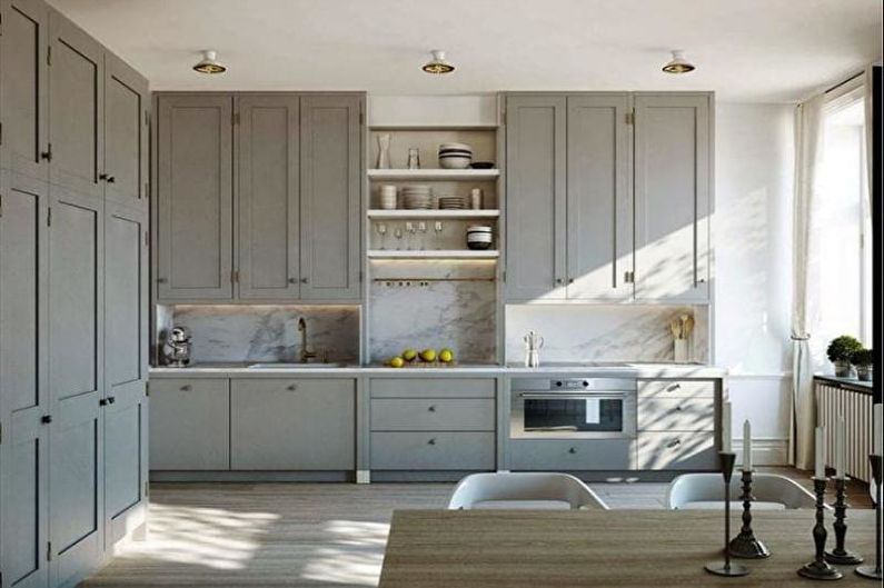 Gray Kitchen Design - Lighting