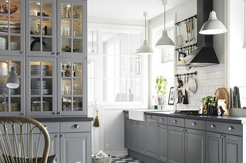 Gray Kitchen Design - Textiles and Decor