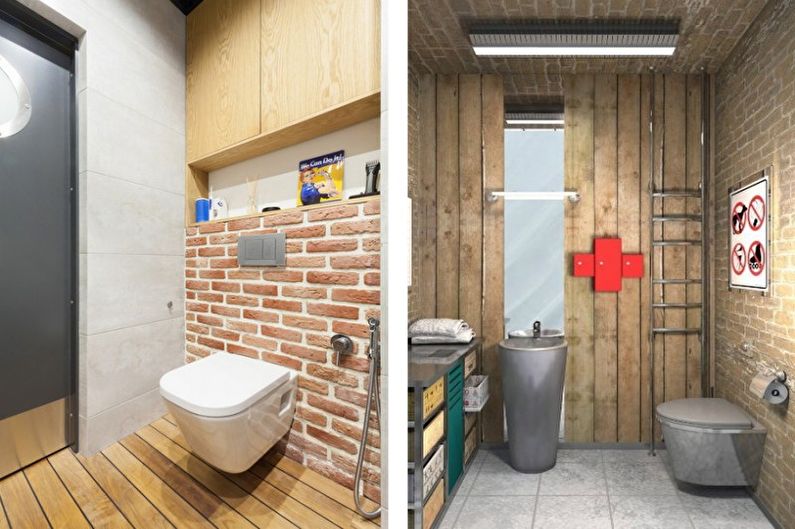 Small Loft Style Toilet - Interior Design