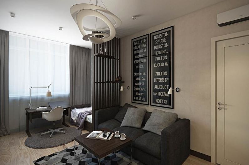 Interior design of a two-room apartment - photo