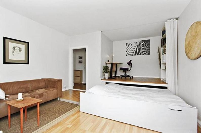 Zona de la sala d'estar-dormitori - foto