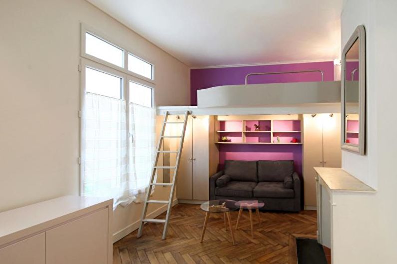 Zona de la sala d'estar-dormitori - foto