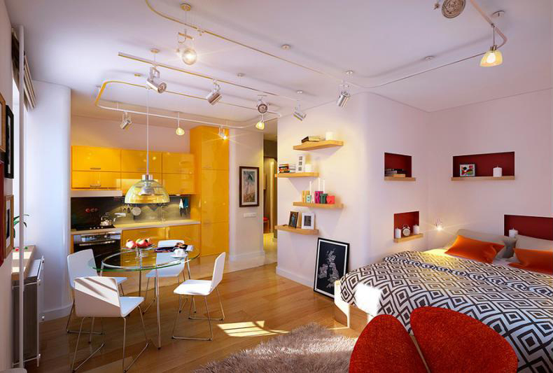Interior design of a small apartment - photo
