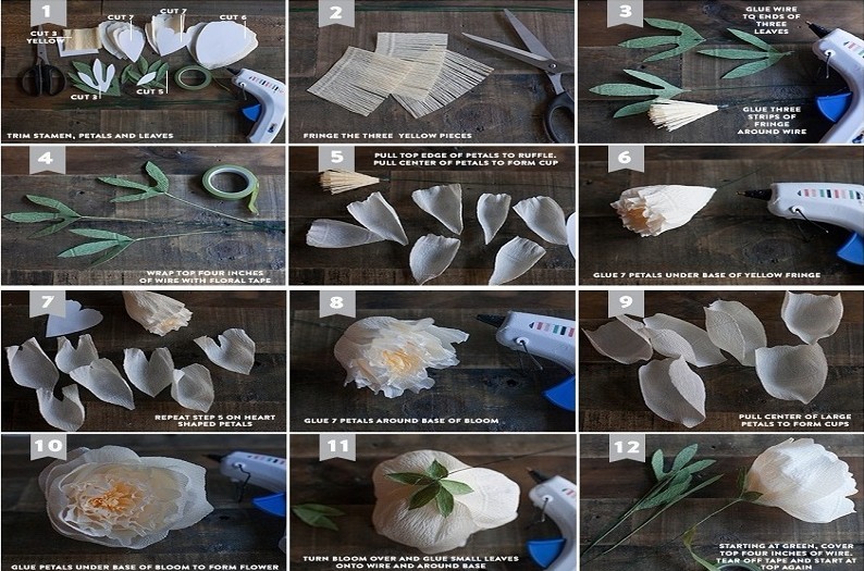 Piwonie - DIY Kwiaty z papieru