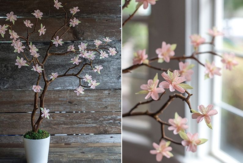 DIY Papierowe kwiaty - gałąź Sakura