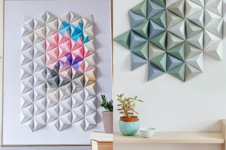 DIY paper crafts - Pyramids for the wall