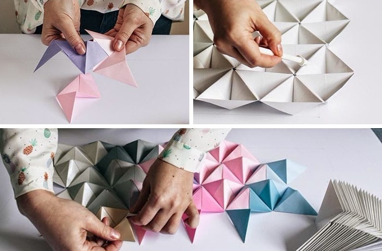 DIY paper crafts - Pyramids for the wall
