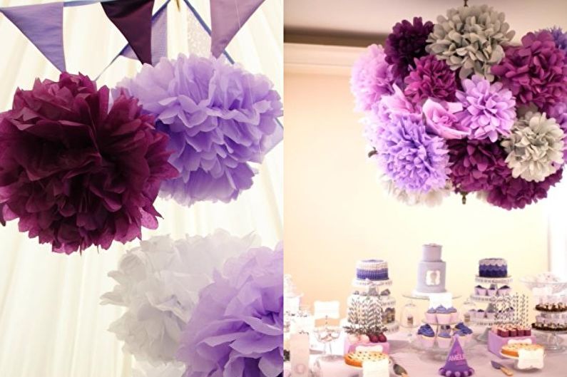 Delicate pompons - DIY paper crafts