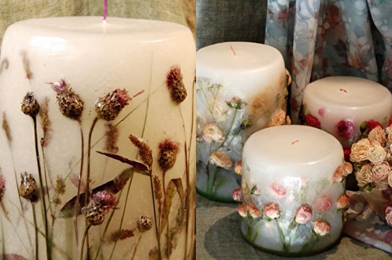 Flower candles - DIY decorative candles