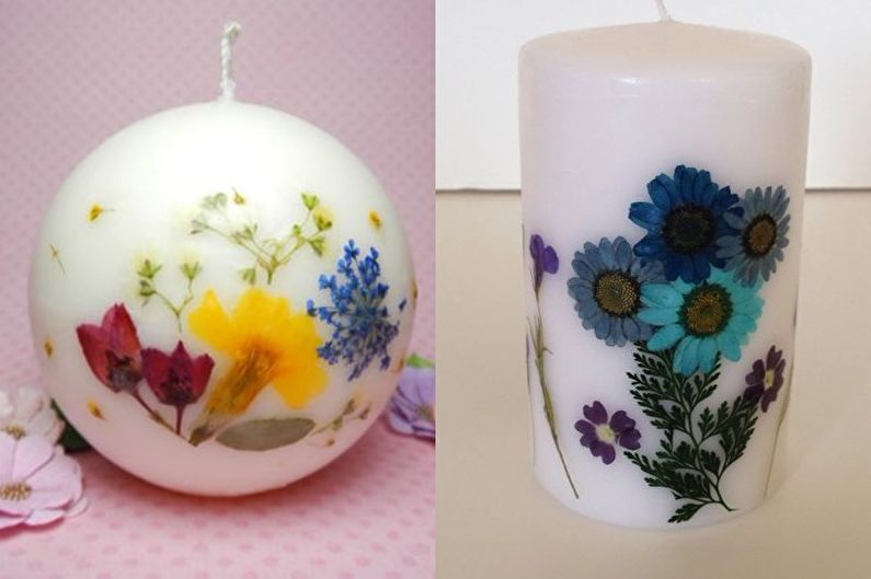 Flower candles - DIY decorative candles