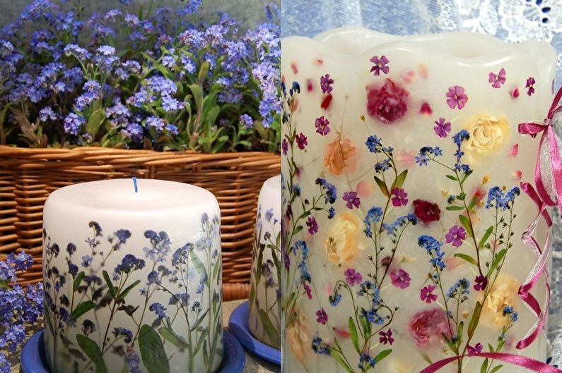 Flower candles - DIY decorative candles