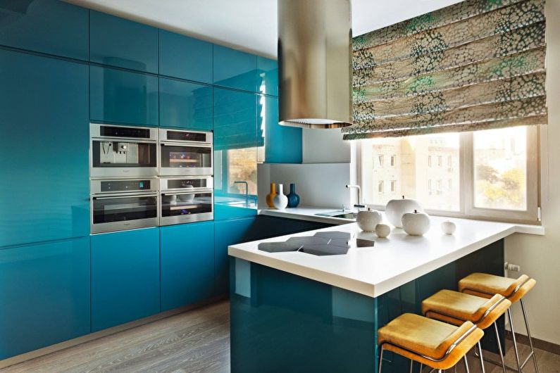Turquoise kitchen in a modern style - Interior Design