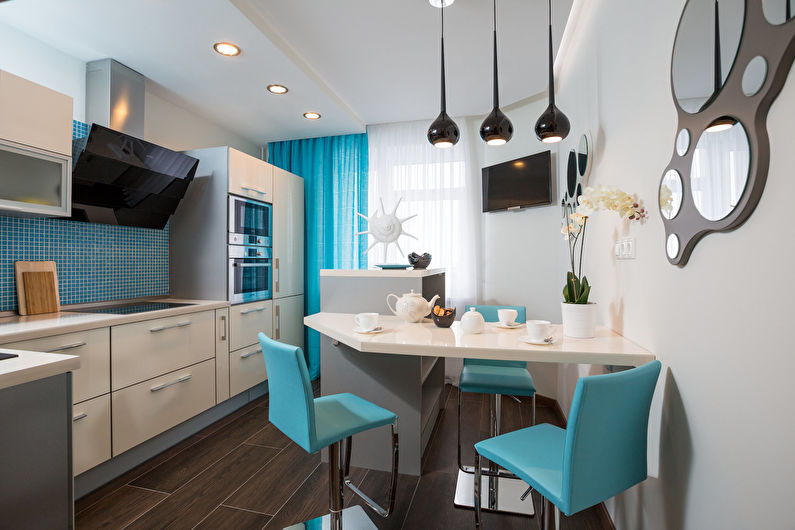 Turquoise kitchen in a modern style - Interior Design