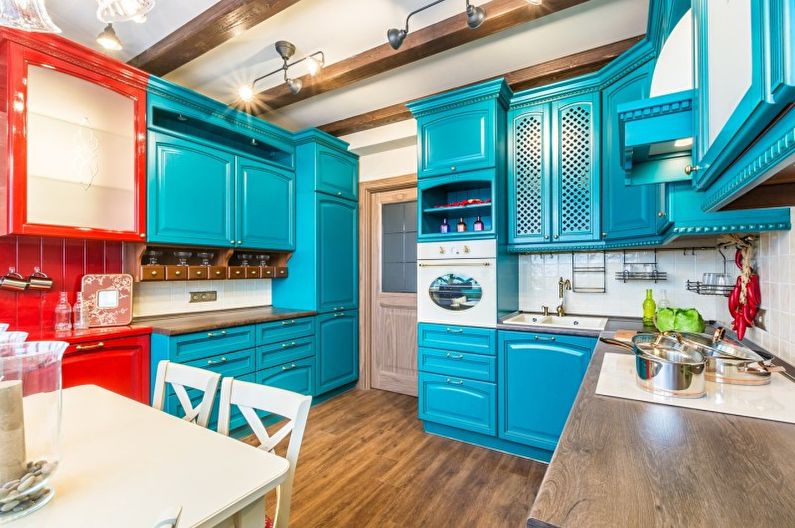 Kitchen Design in Turquoise - Floor Finish