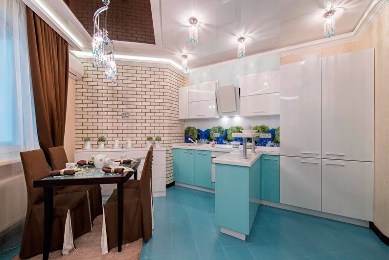 Turquoise Kitchen Design - Lighting and Kitchen Appliances