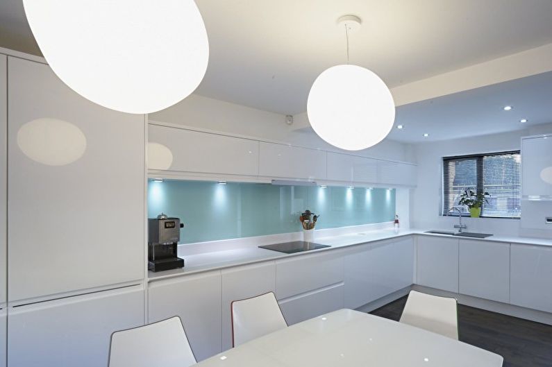 Interior design of a kitchen in turquoise tones - photo