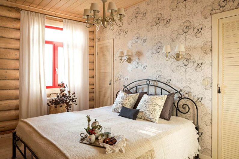 Sypialnia w wiejskim stylu - fotografia wnętrz