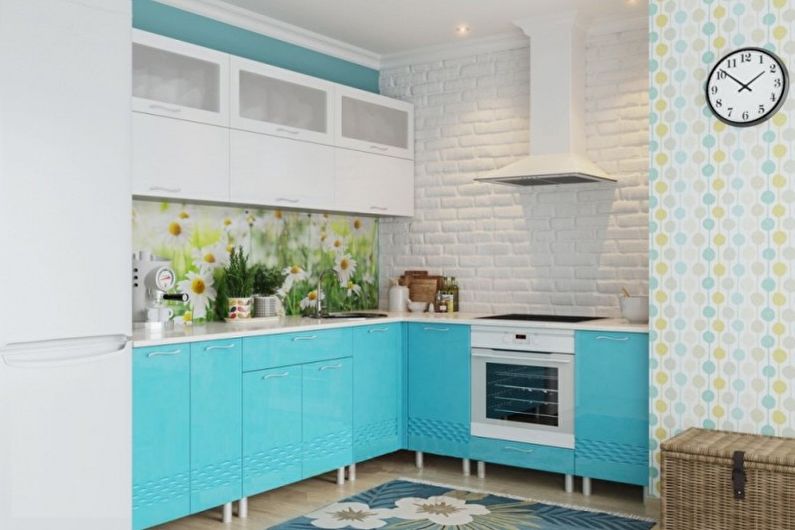 Turquoise cuisine: 70 photos and design ideas