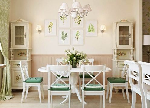 Design of an apartment in Provence style (68 photos)