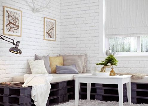 Brick wall in the interior (100 photos)