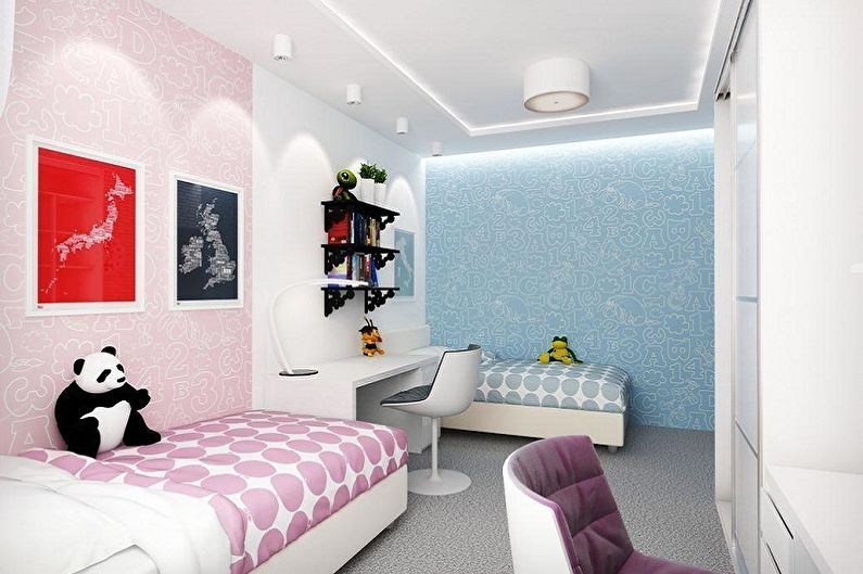 Design of a children's room for a boy and a girl - Choose a color