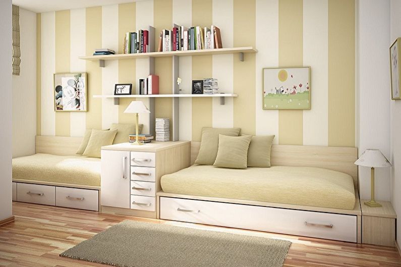 Interior design of a children's room for a boy and a girl - photo
