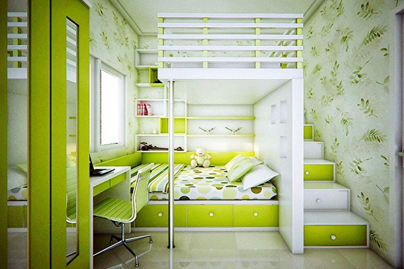 Interior design of a children's room for a boy and a girl - photo