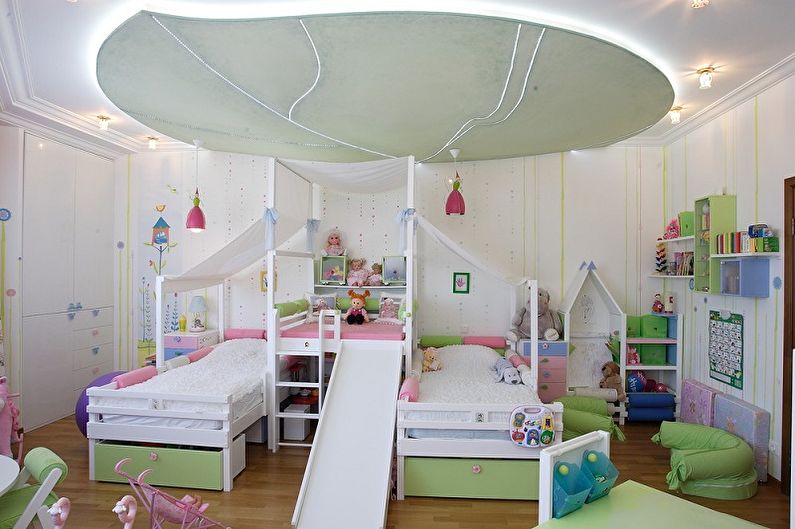 Interior design of a children's room for a boy and a girl - photo