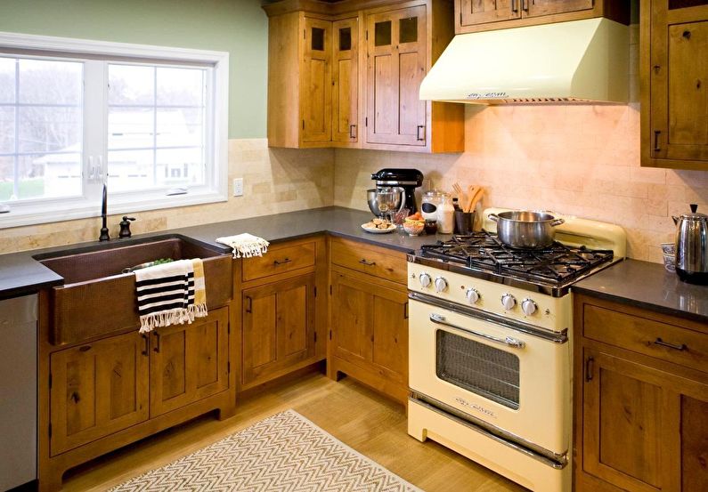Brown Country Style Kitchen - Interior Design