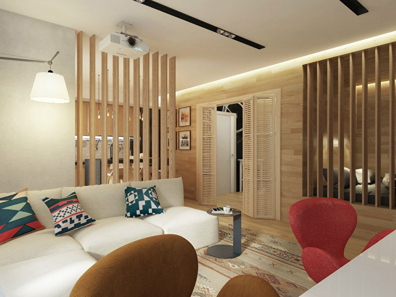 Wood & Stone: One-Room Apartment Project - photo 1