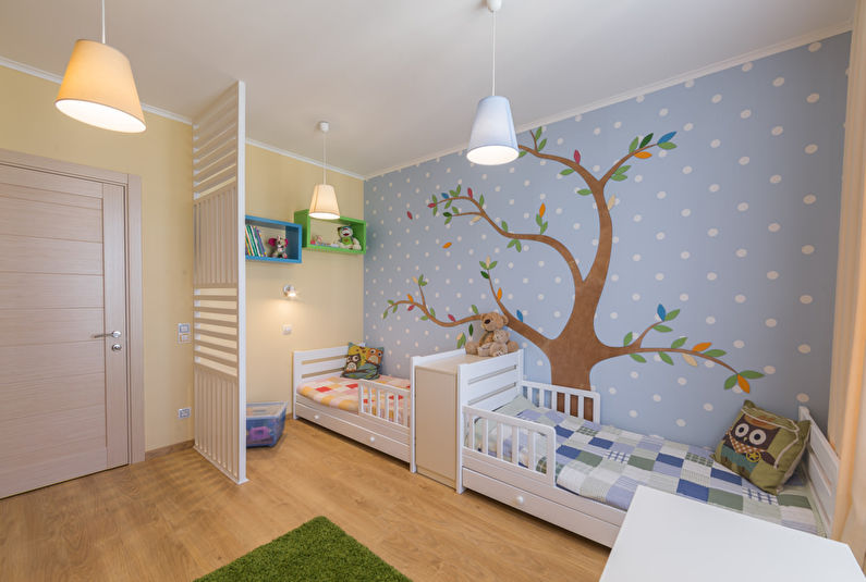 Layout of a children's room for heterosexual children