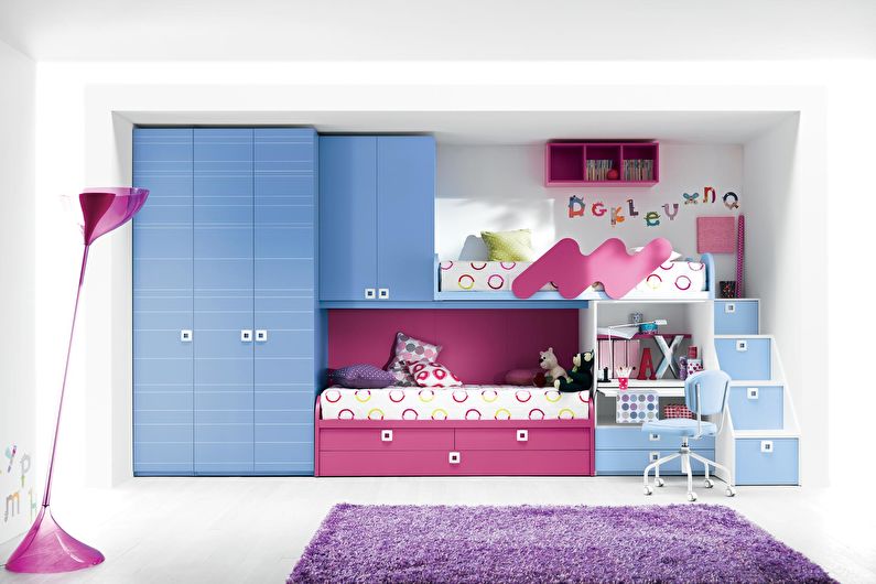 Interior design of a children's room for heterosexual children