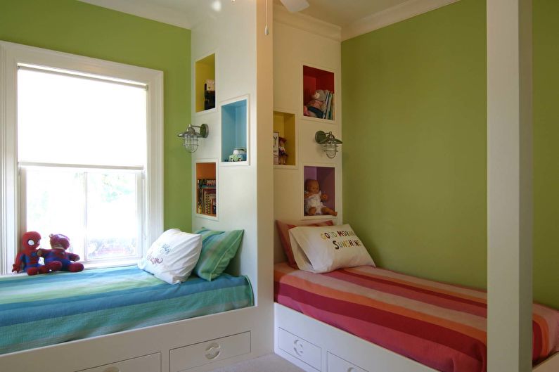 Interior design of a children's room for heterosexual children