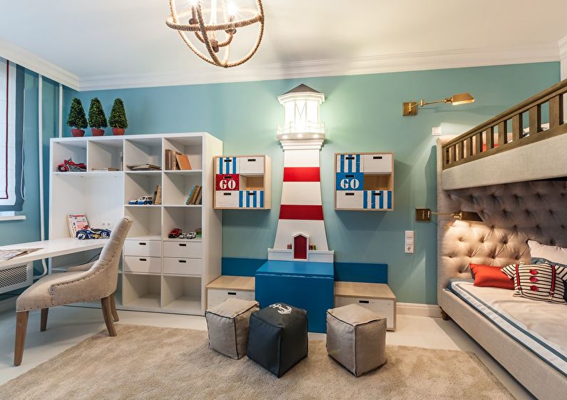 Interior design of a children's room for heterosexual children