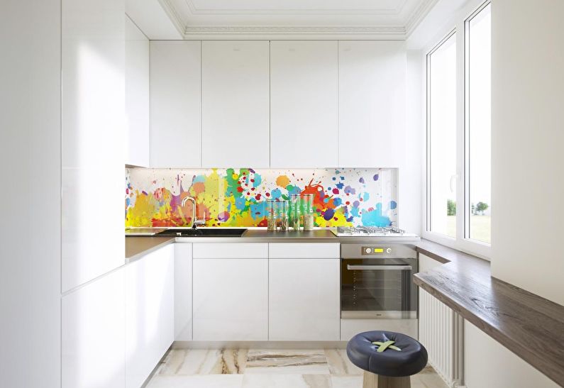 Witte Art Nouveau-keuken - interieur