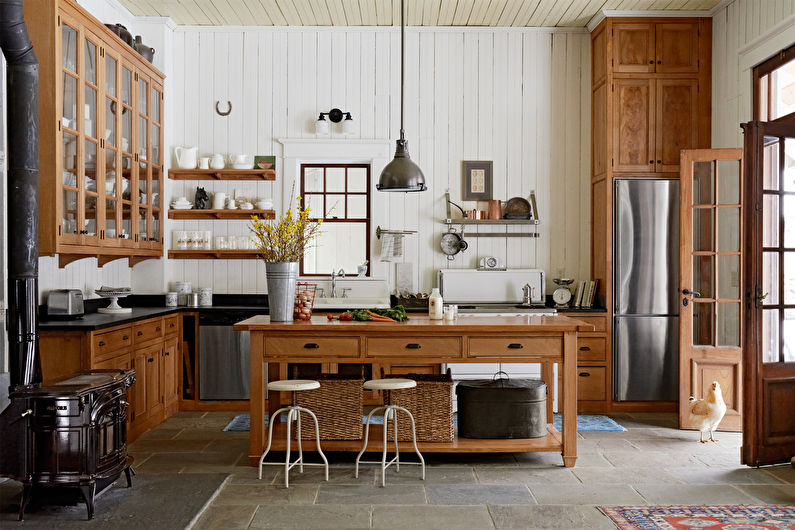 Kitchen design in country style (+55 photos)