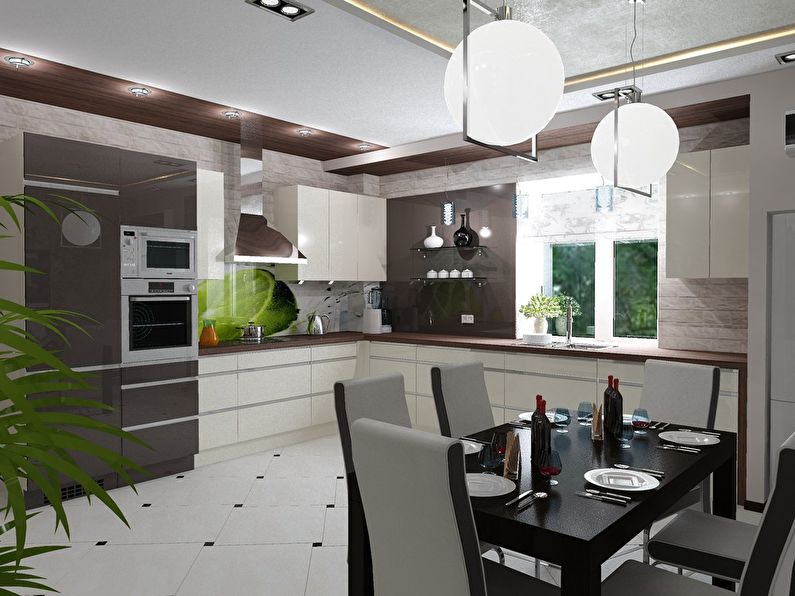 Design project of a kitchen in a country house