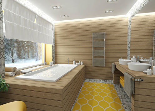 Noble Gray: Bathroom in a Private House