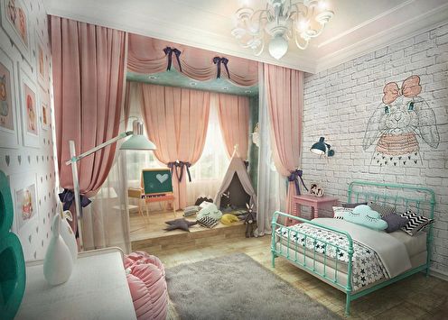 Design of a children's room for a girl