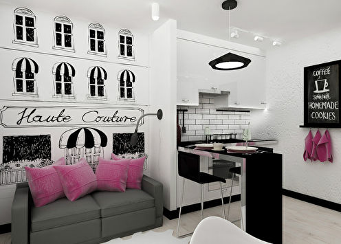 อพาร์ทเมนท์หนึ่งห้องนอน 22 ตร.ม. สำหรับเด็กผู้หญิง