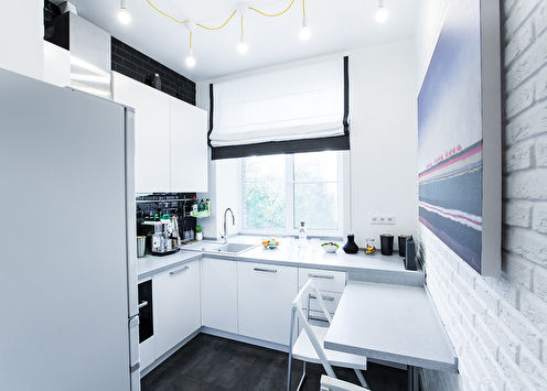 Scandinavian style kitchen, 7 m2